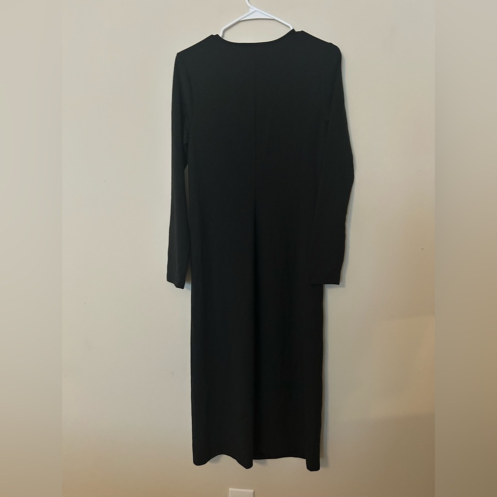 Banana Republic Factory Ruched Black Long Sleeve Dress Size Medium NWT - Picture 4 of 13